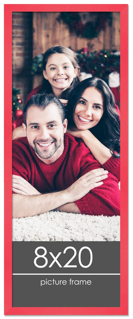 Panoramic Classic Modern Red Picture Frame - UV Acrylic, Foam Board Backing, Hanging Hardware